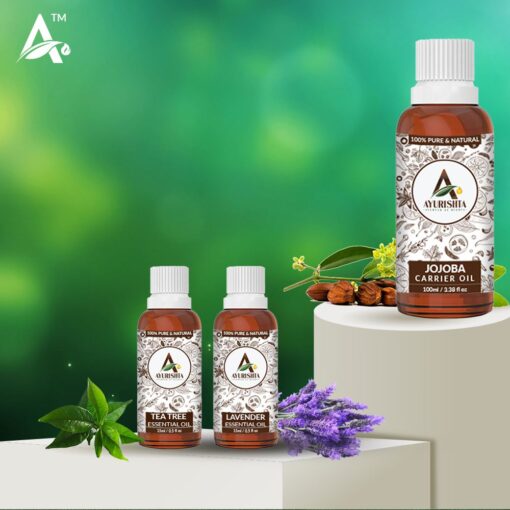 ACNE KIT - (Tea Tree Essential Oil - 15ml, Lavender Essential Oil - 15ml + Jojoba Carrier Oil - 100ml)
