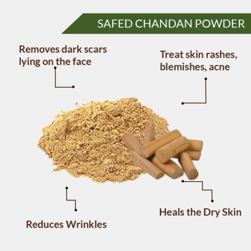 SAFED CHANDAN POWDER (With Essence) - SAFED CHANDAN BURADA - SANTALUM ALBUM FOR FACEPACK - Image 2
