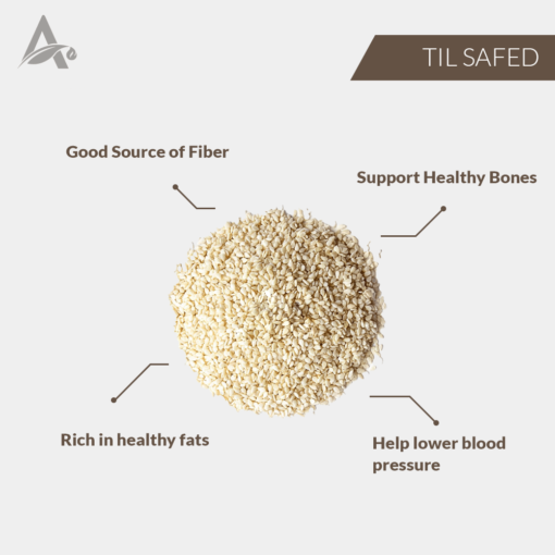 TIL SAFED (DHULA HUA) - SAFED TIL - WHITE SESAME SEEDS - NIGER SEEDS - SESAMUM INDICUM - Image 2